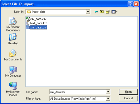 Select File To Import