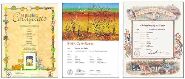 Examples of Commemorative Electronic Certificates generated by Vitalware